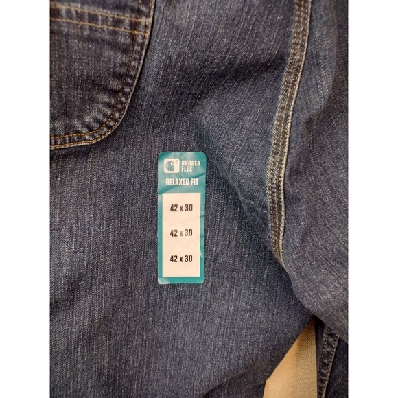 Carhartt Jeans Men 42x30 Blue Rugged Flex Relaxed Fit Utility Straight Leg Pants - Picture 9 of 13